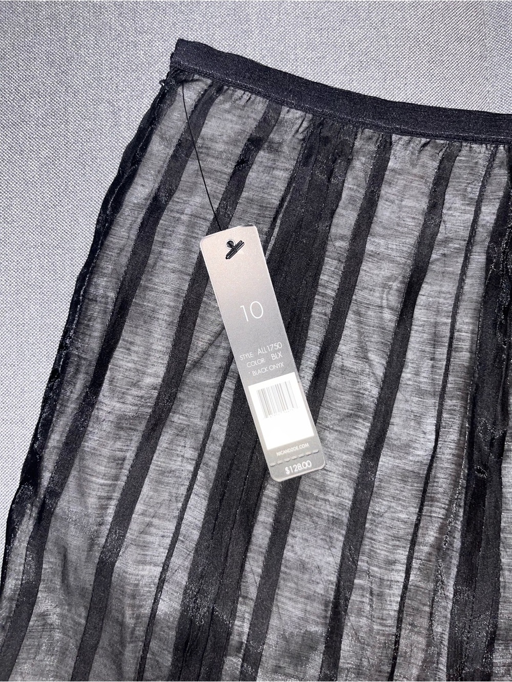 NIC+ZOE Black Sheer Pleated A-Line Midi Skirt - Picture 4 of 7